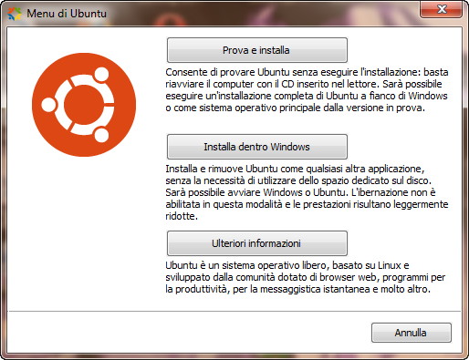 Installazione Ubuntu da Windows tramite Wubi
