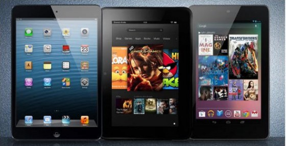 ipad mini nexus 7 kindle fire hd