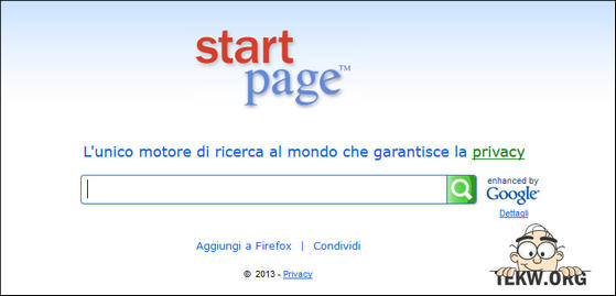 startpage italiano download