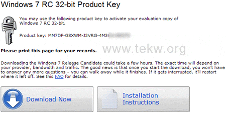 Windows 7 key