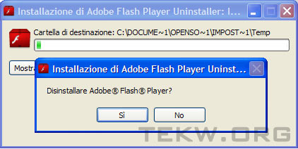 Installazione di Adobe Flash Player Uninstaller