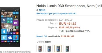 Nokia Lumia 930 scendono i prezzi