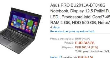 ASUS ASUSPRO BU201LA in Italia a 850 euro